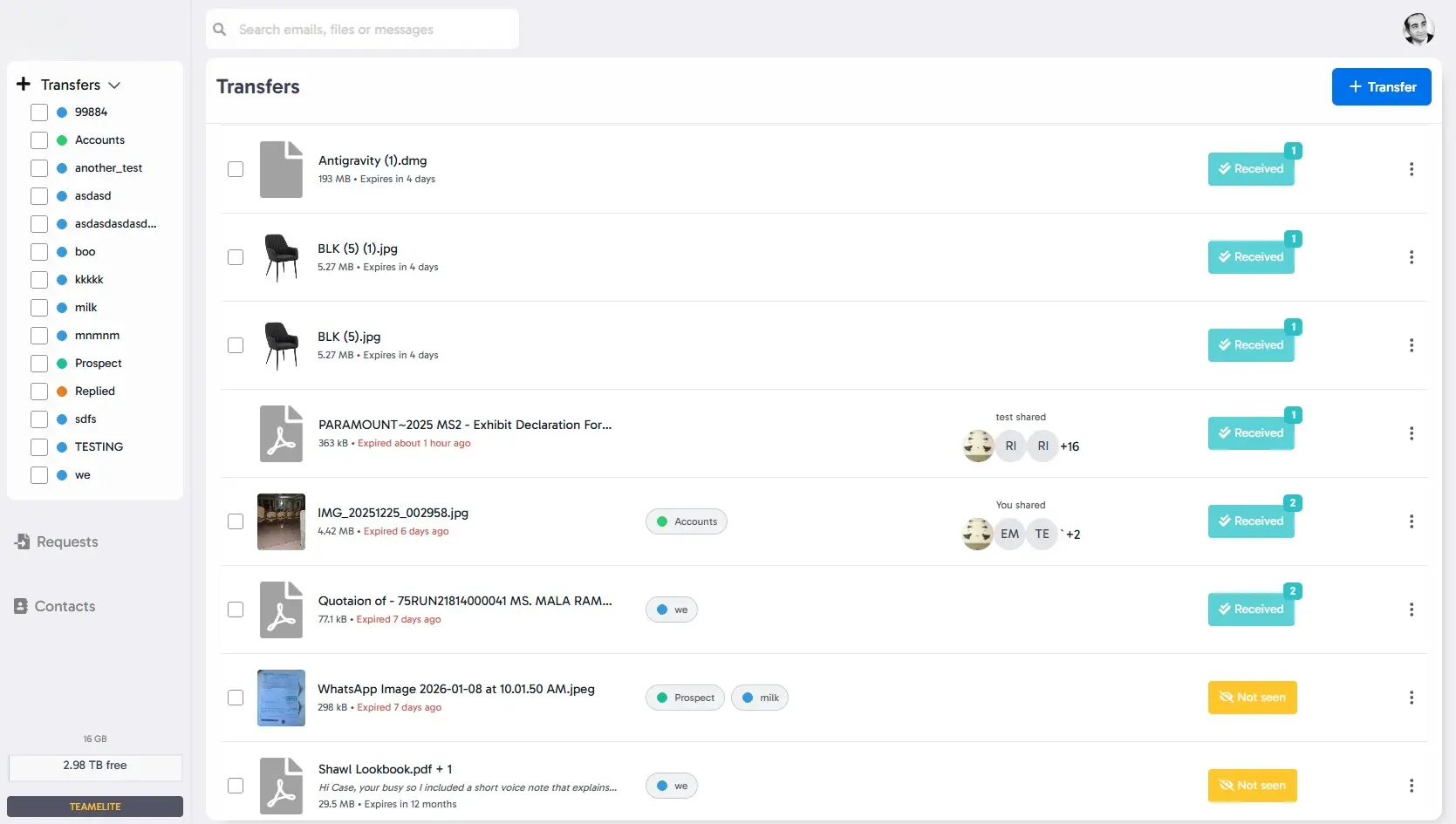 Sinosend Dashboard Before Customization